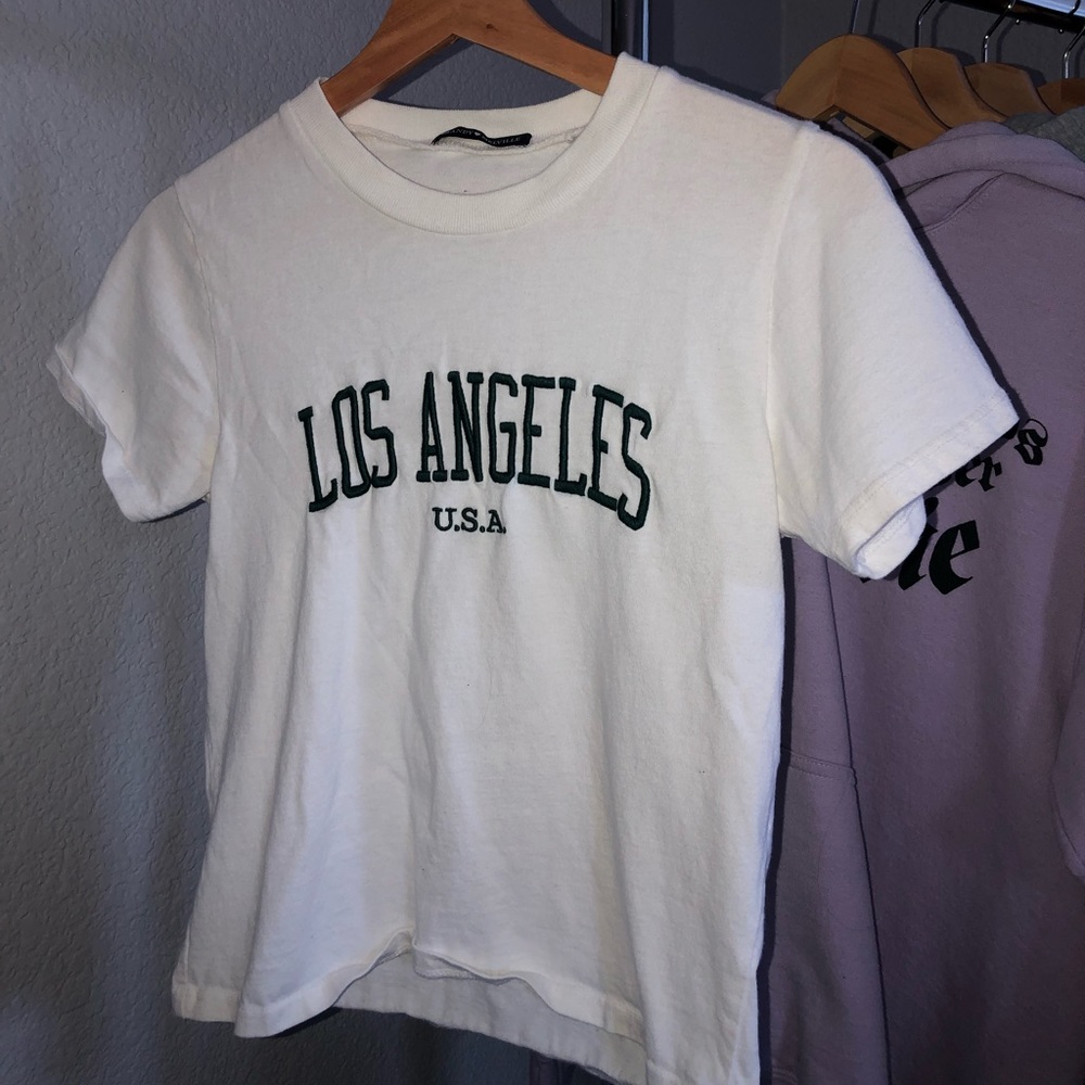white graphic tee